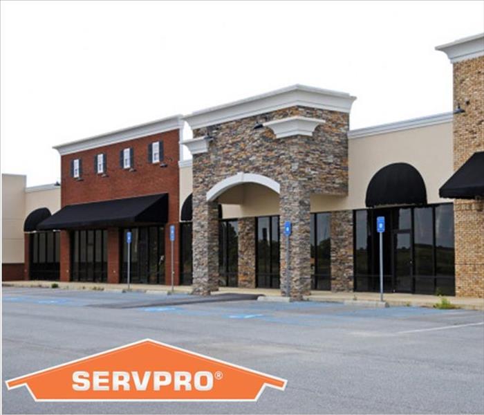 Commercial Property Complex with SERVPRO logo